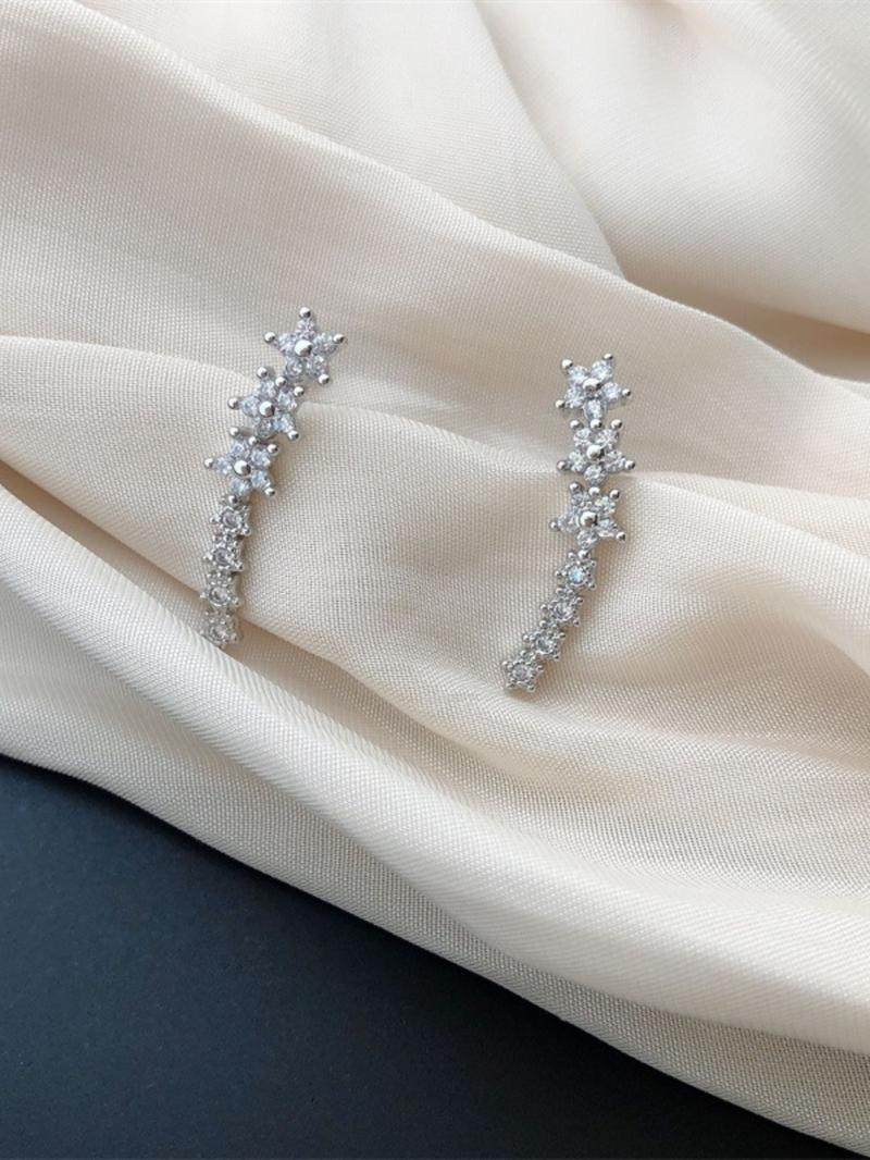 Rhinestone Decorated Earrings, Elegant Cute Earrings for Women & Girls, Fashion Jewelry for Party, Daily Decor, Trendy All-match & Exquisite Jewelry for Birthday Gift, Stud Earring Jewelry