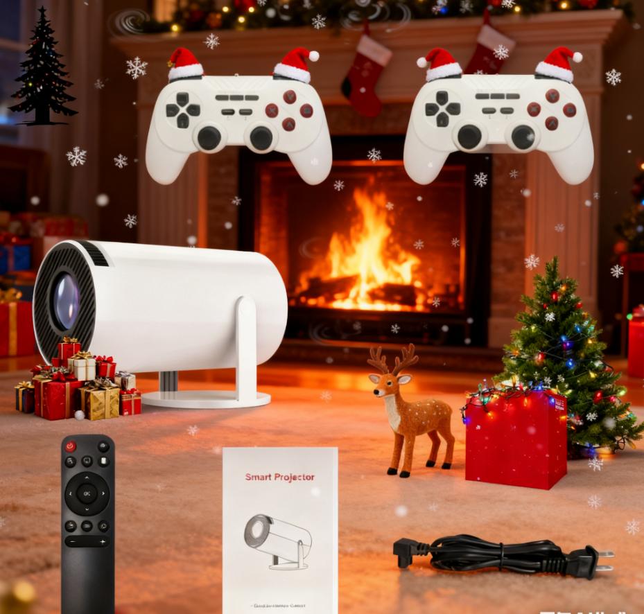 A TV game console with projection function supports multiple simulators, dual controller configuration, Hall joystick+mechanical buttons, Halloween party gift, your Christmas gift - give two controllers - Christmas gift