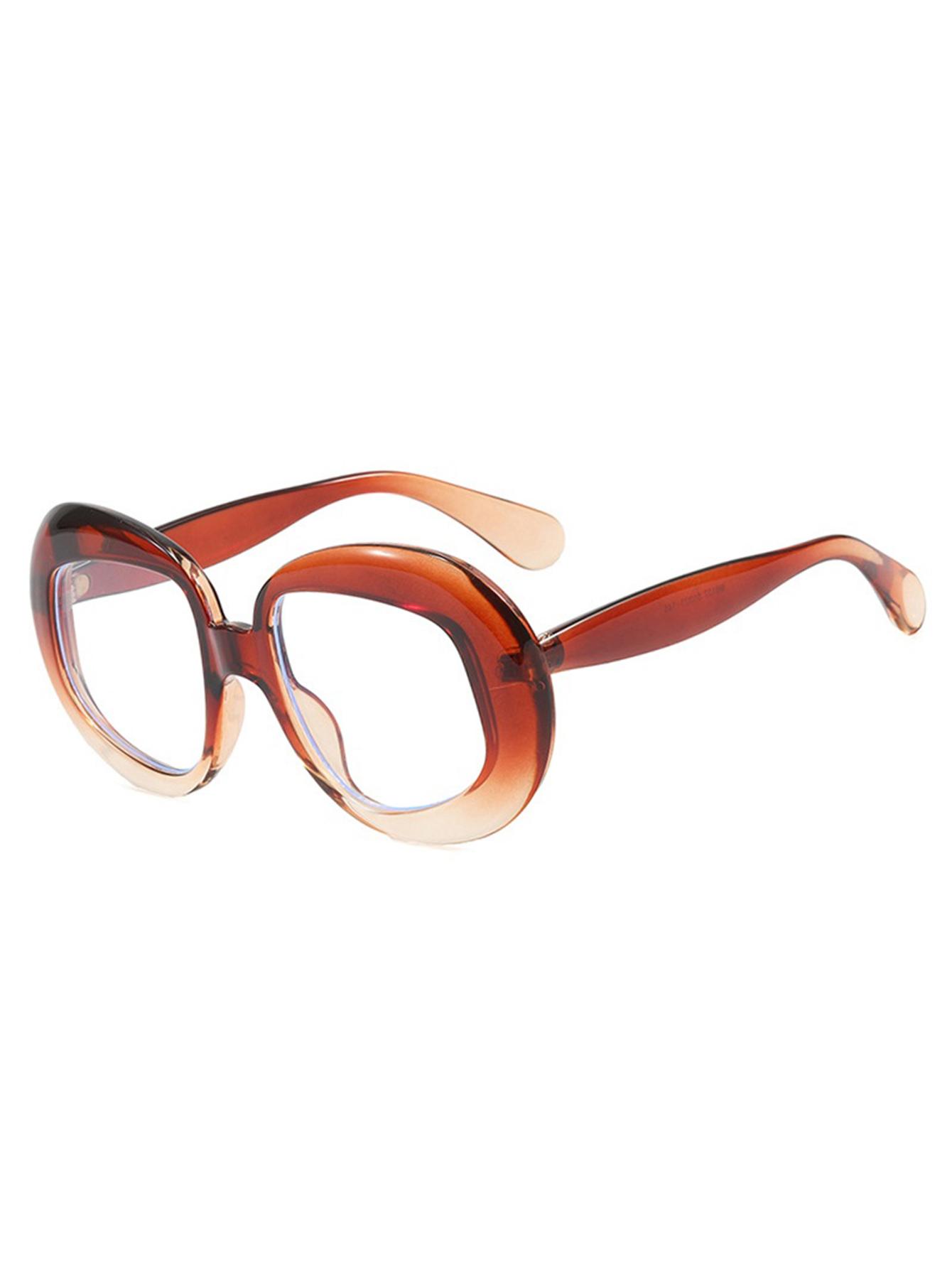 Oversized Round Frame Glasses, Casual Unique Trendy Blue Light Blocking Large Frames, Fashionable Unisex Computer Eyeglasses, Stylish Trendy Eyewear, High Quality Eyewear
