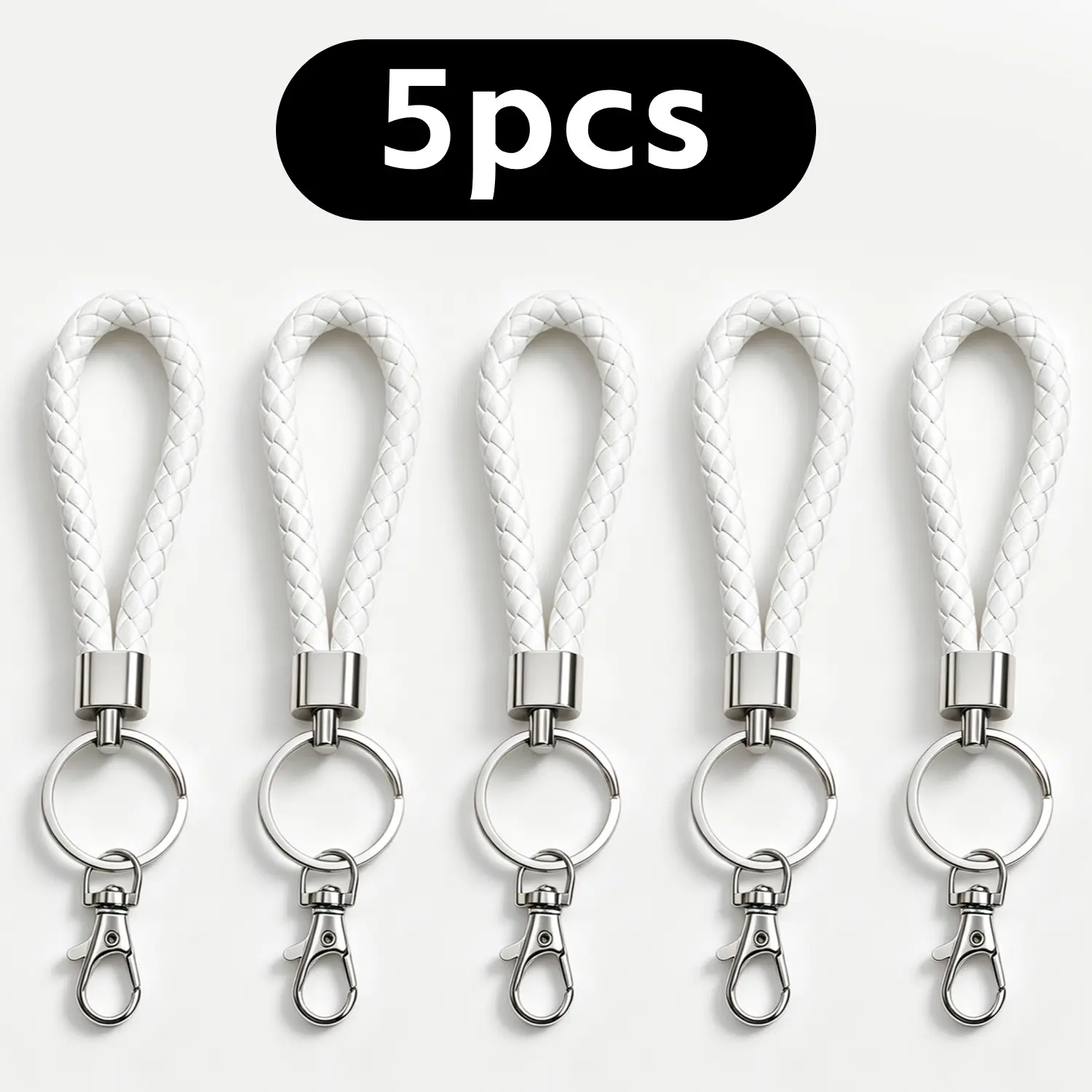 Upgrade Your Keychain with Portable Hook Braided PU Leather, Durable Minimalist Lanyard, Perfect for Bags, Wallets, Keys, Ids, Gifts