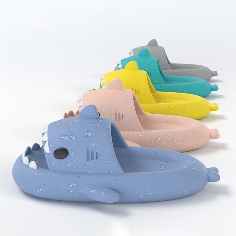 Cute Shark Slippers for Women & Men, Funny Lightweight Slip-On House Shoes with Cushioned Sole, Indoor Outdoor EVA Slides summer sandal trendy