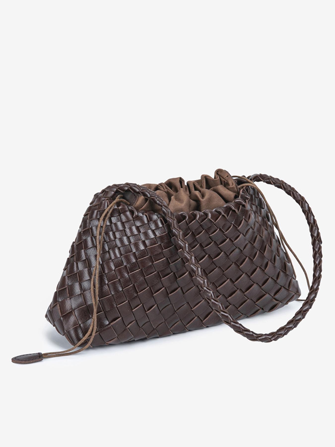 Woven Tote Bag for Women Hand Shoulder Bag Weave Purse Woven Leather Handbag