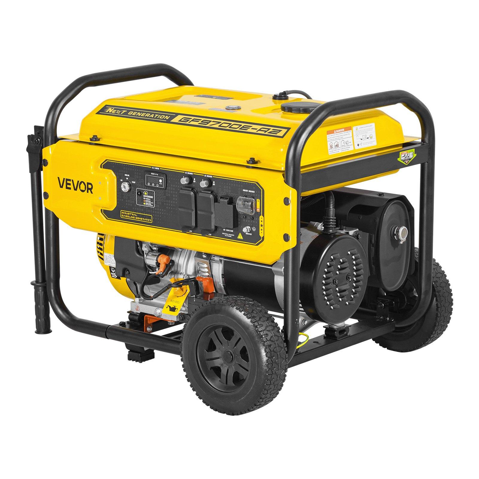 【Summerfinds】VEVOR Portable Generator, 9625W Peak Watt Home Generator, Backup Generators for Home with Foldable Handle, Electric Start, Gas Powered, CO Sensor, RV & Emergency Ready 30A & 20A Outlets, AVR