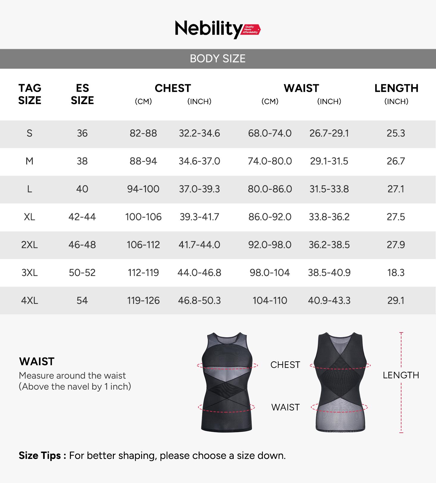 Nebility Men's Compression Shirt for Body Shaper Slimming Menswear Breathable Shapewear Top Shapewear Compression Shapewear Tops Waist Trainer Vest Shapewear Tops