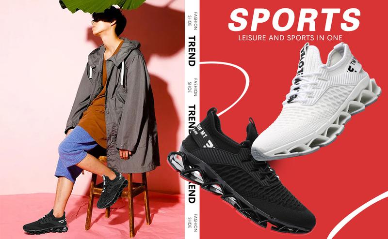 Men's Running Shoes Blade Tennis Walking Fashion Sneakers Breathable NonSlip Gym Sports Work Trainers，Casual Comfortable Breathable Sports Shoes for Daily Workout Running Runner Springtok  mens shoes Outdoorfun