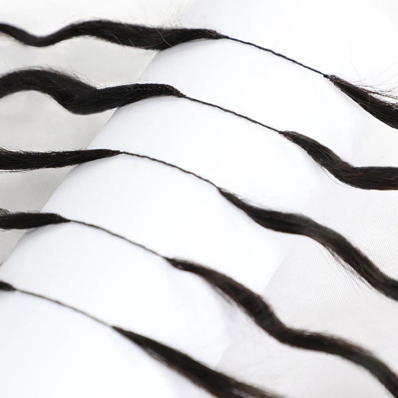 QVR Lightweight T2/30 Color Deep Wave Feather Crochet Braid Human Hair Extensions