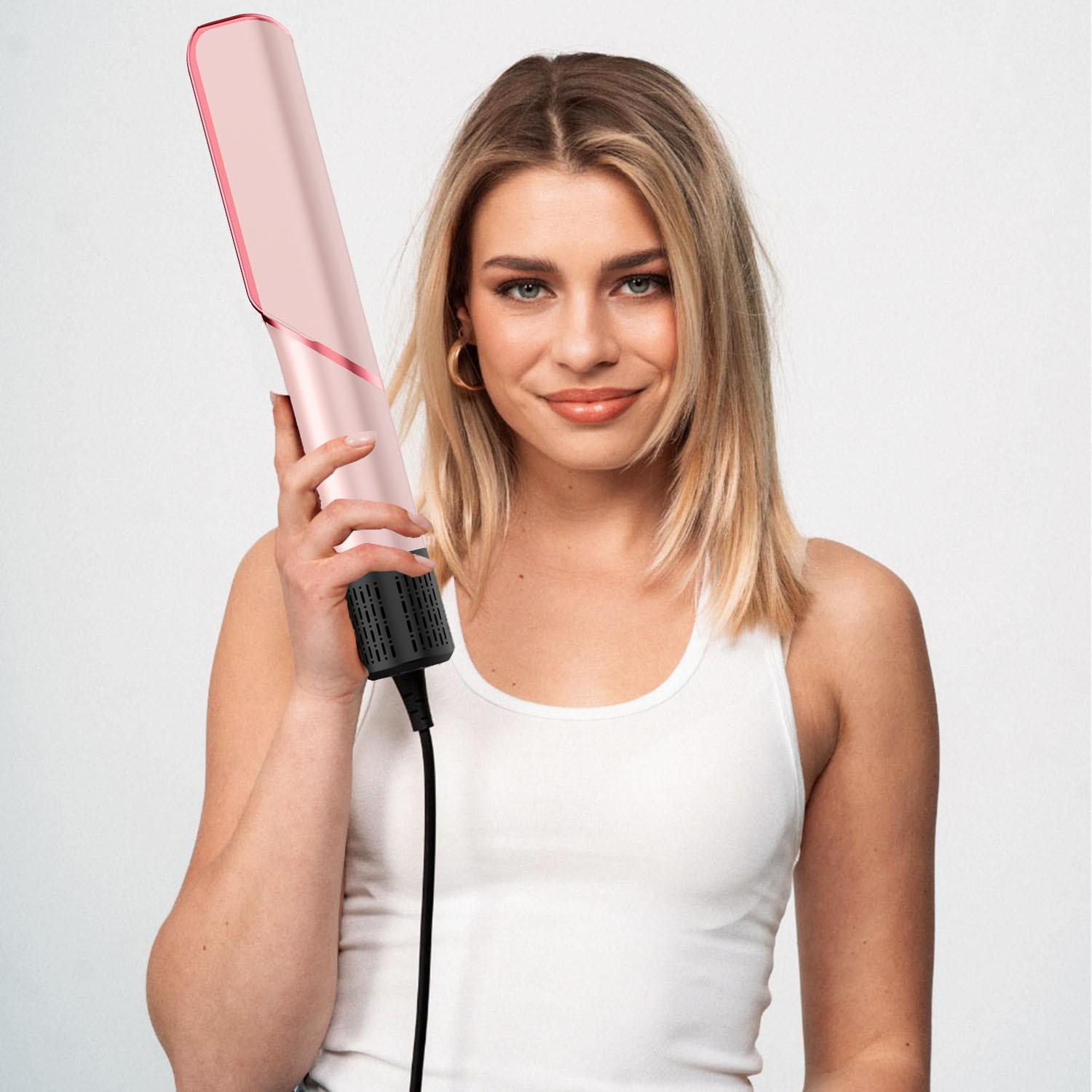 1pc Summer Cool Air Hair Straightener Hair Blower 3 In 1 Multifunctional Hair Dryer & Hair Straightener & Hair Curler Wet to Dry with Cool Wind or Hot Wind 4 Temperature Adjustable Straightening Iron