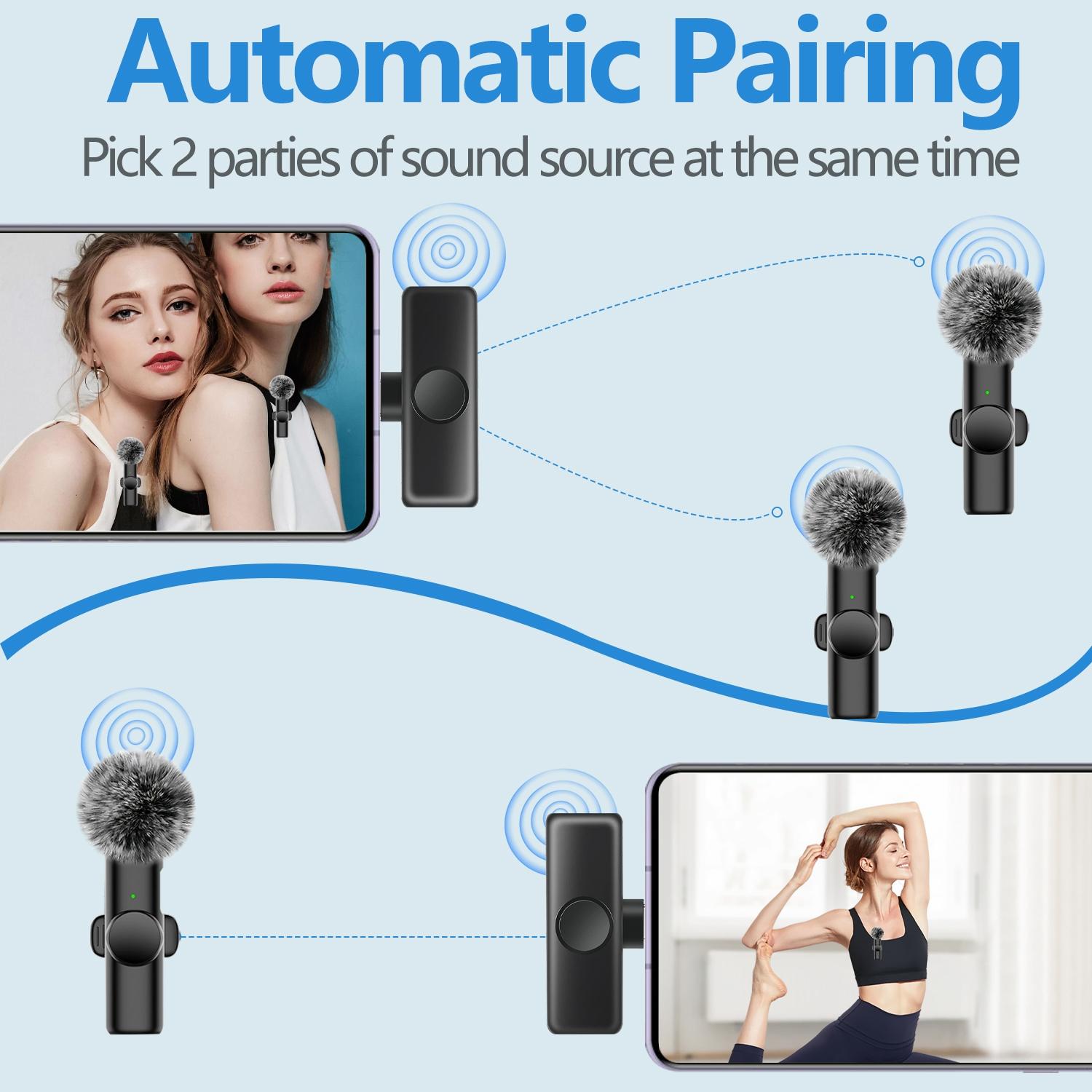 Wireless Lavalier Microphone with Noise Reduction Cover Plug-Play Professional Noise Reduction Recording Clip Mic Plug-Play for Video Recording Interview Podcast Wireless Mic for PC, IOS, Andriod, Record Vlogs, Live Stream, Receiver Wireless Lavalier Microphone with Noise Reduction Cover Plug-Play Professional Noise Reduction Recording Clip Mic Plug-Play for Video Recording Interview Podcast Wireless Mic for PC, IOS, Andriod, Record Vlogs, Live Stream, Receiver