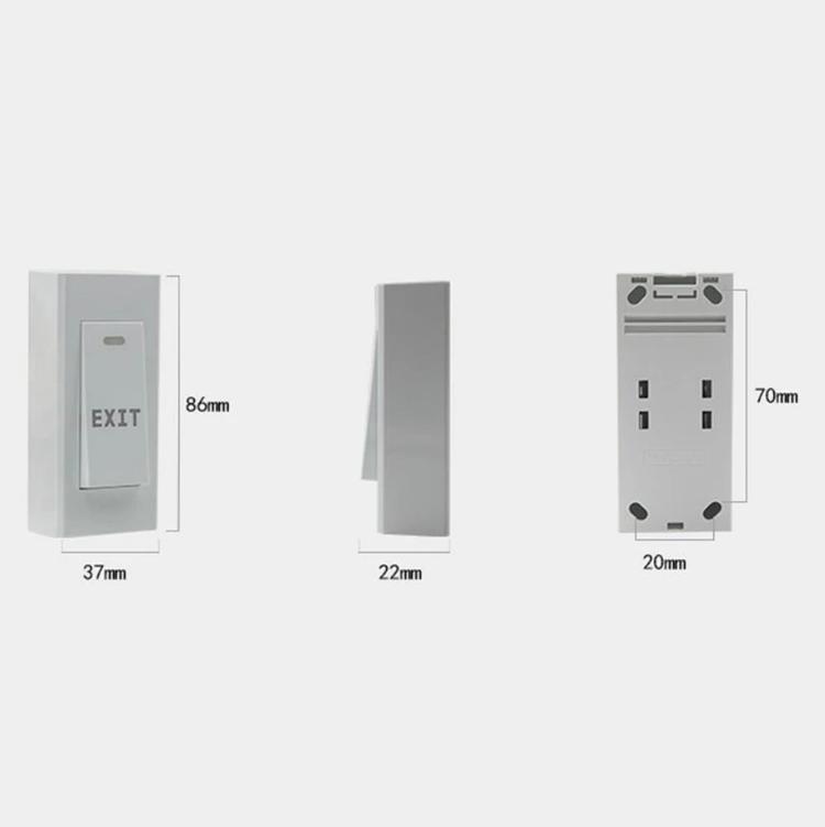 Waterproof Door Exit Button Release Switch NO/NC/COM Output Emergency Push Button Fireproof Plastic for Access Control System