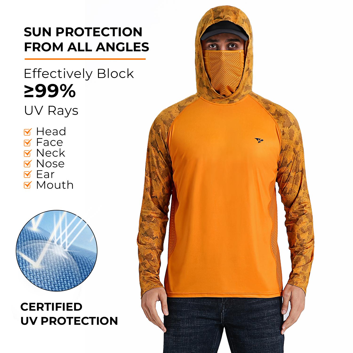 RODEEL 915 Sun Hoodie Shirts w/ Mask Neck Gaiter Men UPF 50+ UV Protection Long Sleeve Lightweight Quick Dry Moisture Wicking Breathable Cooling Athletic Activewear for Outdoor Sport Fishing Boating Hiking Cycling Construction Roofing Farming Tree Service RODEEL 915 Sun Hoodie Shirts w/ Mask Neck Gaiter Men UPF 50+ UV Protection Long Sleeve Lightweight Quick Dry Moisture Wicking Breathable Cooling Athletic Activewear for Outdoor Sport Fishing Boating Hiking Cycling Construction Roofing Farming Tree Service