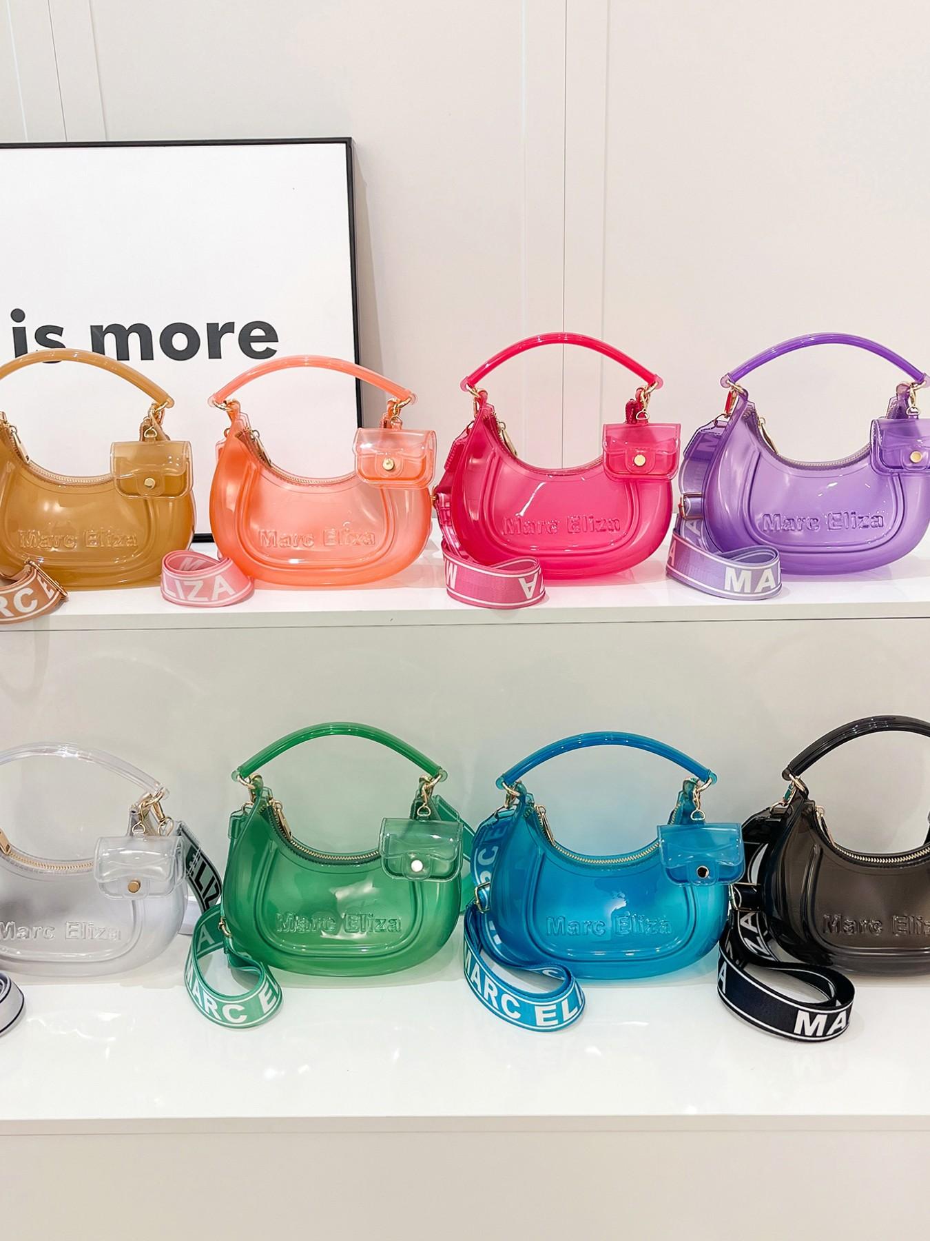 2026 New European and American Style Korean Version Unique Design High-End Crossbody Bag, Small Handbag, Transparent Shell Bag, Jelly Bag