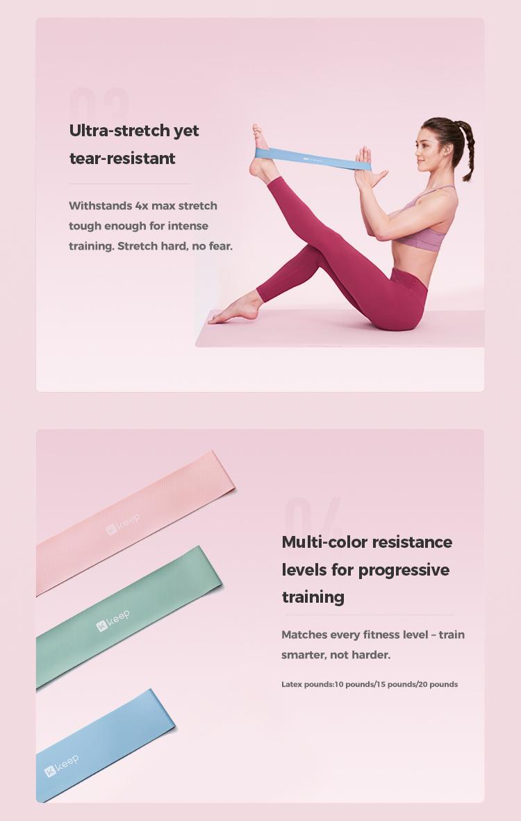 KEEP Resistance Loop Bands for Women, Elastic Loop Bands for Booty & Legs, Different Levels Elastic Band for Home Gym, Great Fitness Equipment for Training, Yoga, Exercise