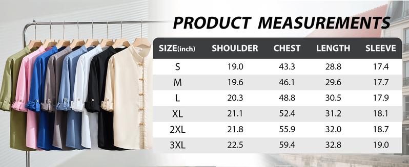 Zaitun Men's Linen Shirt Casual Buttons Down Roll-Up Sleeve Shirt Summer Zen Style T-shirts Kongfu Shirt Karate Shirt