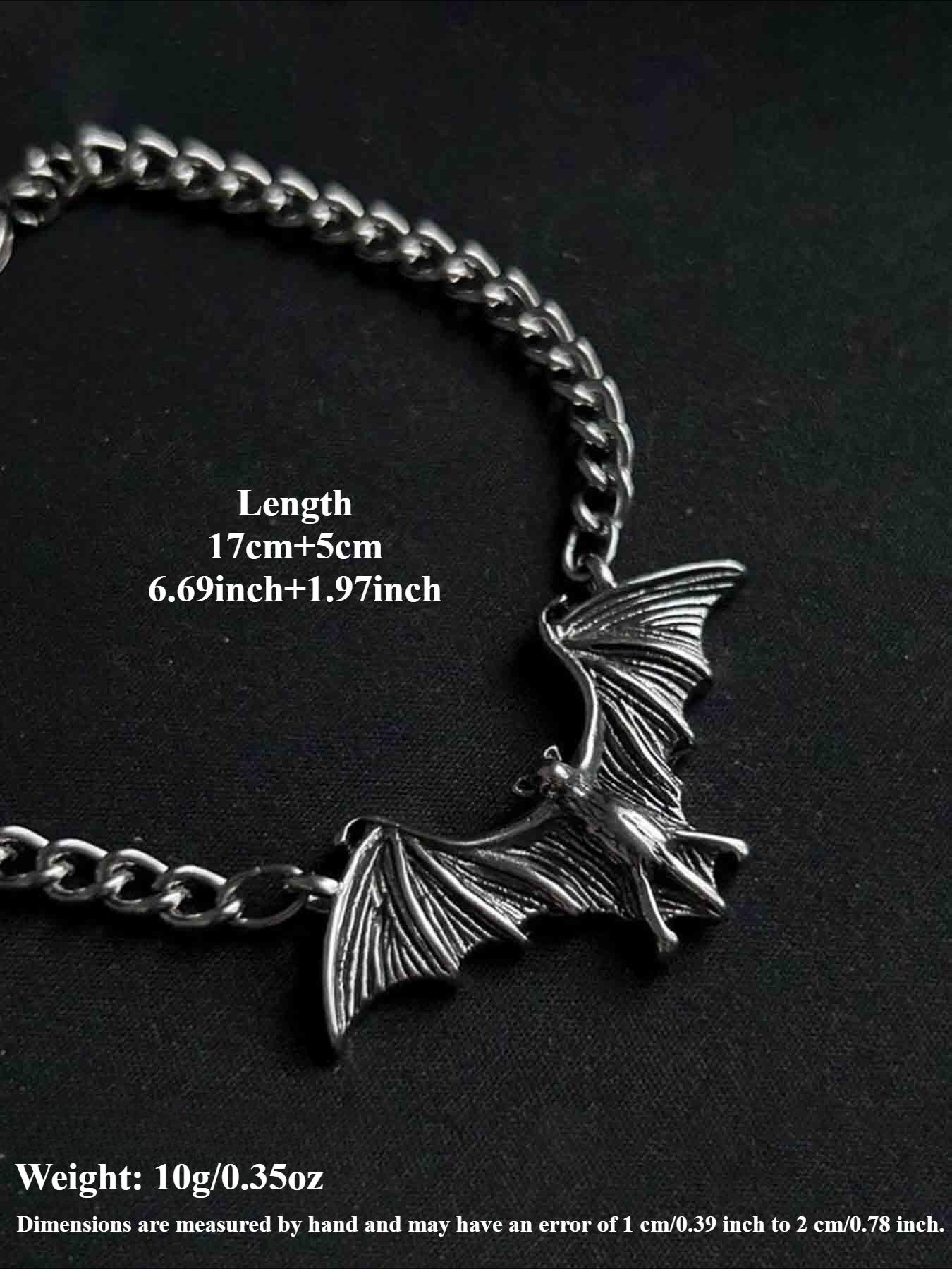 Gothic Punk Bat Bracelet, Vintage Distressed Design, Unisex Party Jewelry, Witchy Jewelry, Casual Style Accessory for Men and Women, Casual Trendy Jewelry
