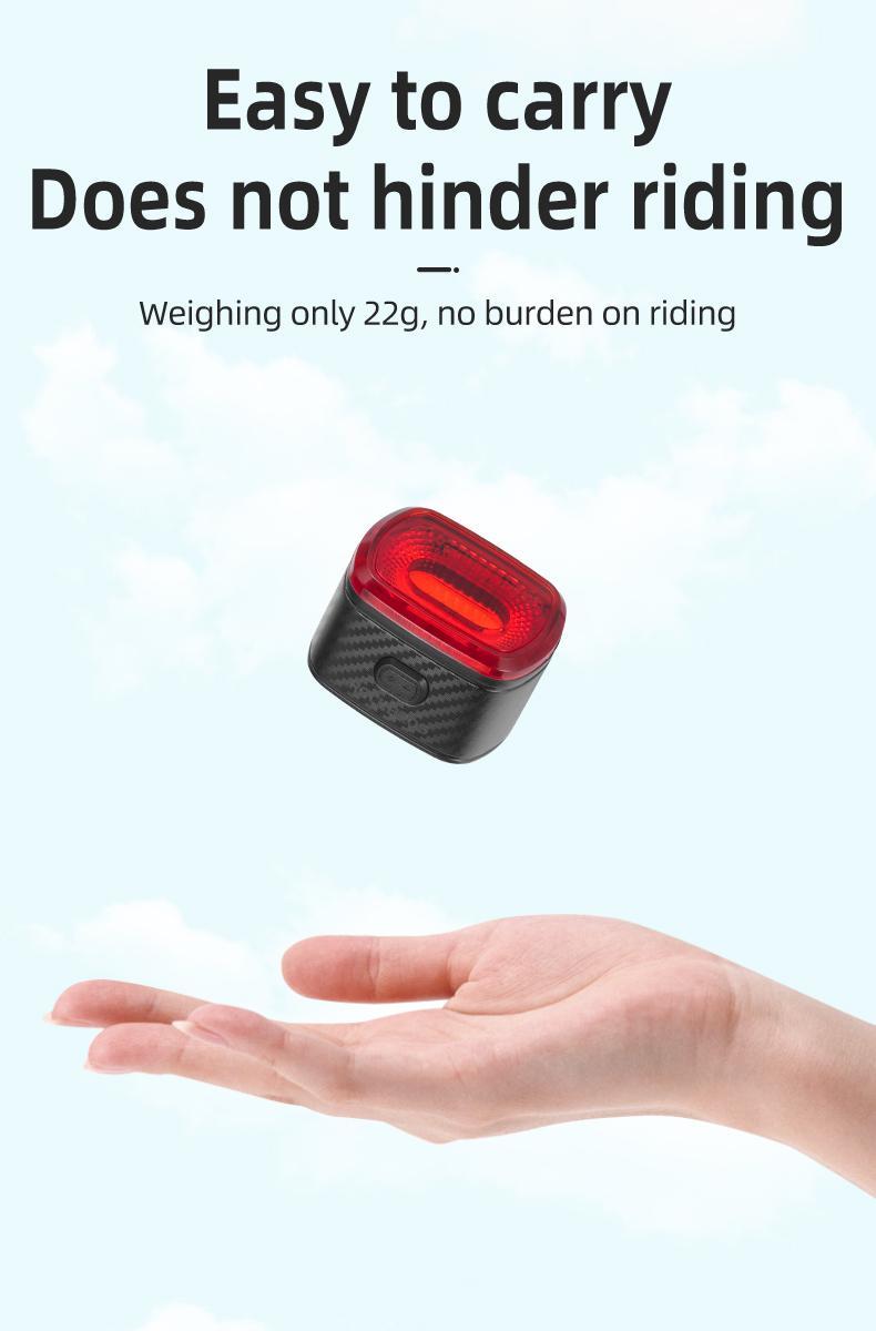 ROCKBROS Bicycle IPX6 Waterproof Taillight Type-C Rechargable Light Smart Auto Brake Sensing LED Rear light Q2S Bike Accessories ROCKBROS Bicycle IPX6 Waterproof Taillight Type-C Rechargable Light Smart Auto Brake Sensing LED Rear light Q2S Bike Accessories