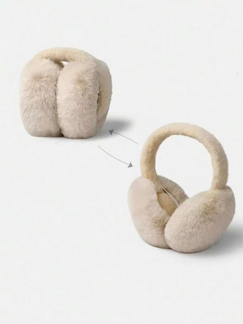 Winter Foldable Ear Warmer, Ear Protectors, Thick Soft Fleece Material, Random Color, Suitable for Commuting, Cycling, Skiing, Outdoor Activities
