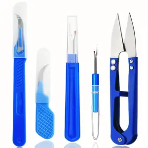 Five-Piece Sewing Tool Set, Includes Thimble, Seam Ripper Scissors, Specialized Seam Ripping Scissors, Essential Sewing Accessories