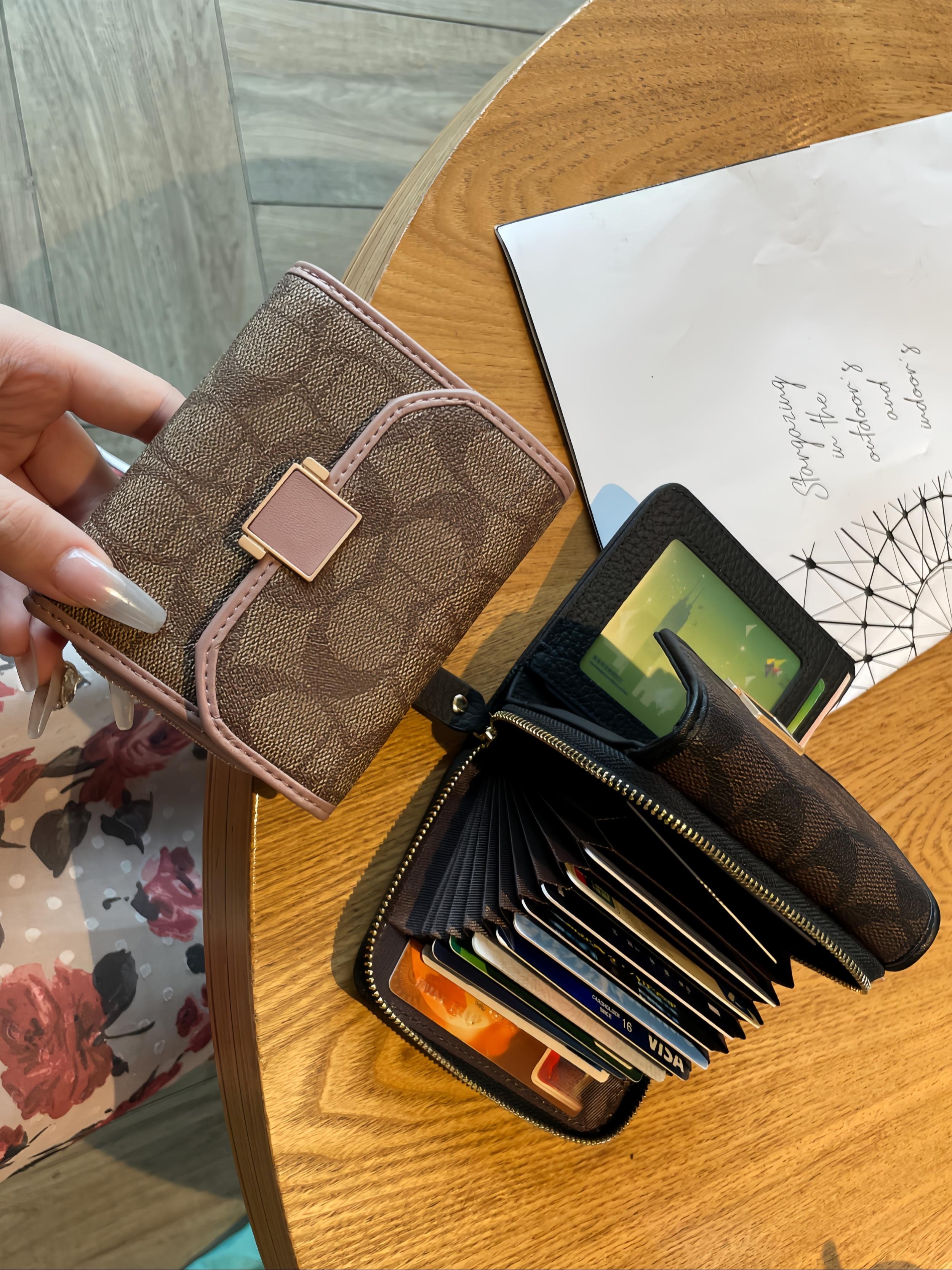 Women's Short Wallet Card Holder, New Foldable Leather Coin Purse, Unique Design High-End Small Wallet, Trendy Fashion Accessory