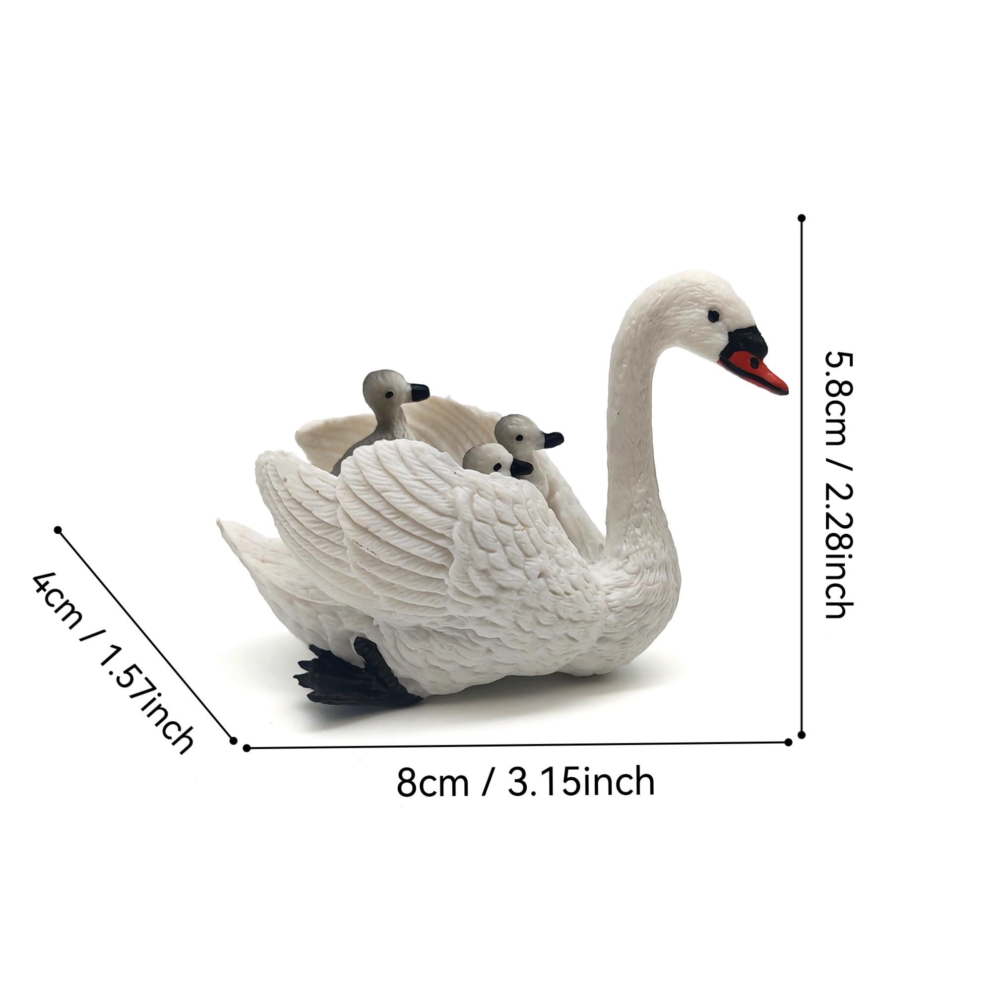 Handmade Swan Statue, Realistic Texture, Perfect for Garden Decor, Office Placement, Desktop Decoration, Bonsai Ornament, Miniature Animal Scene