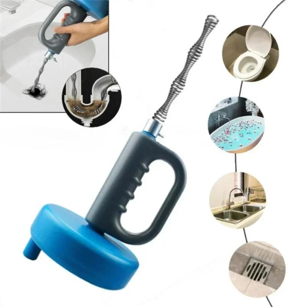 3/5Meters Long Kitchen Toilet Sewer Blockage Hand Tool Pipe Dredger Drains Dredge Drill-Powered Extendable Spring Cleaning