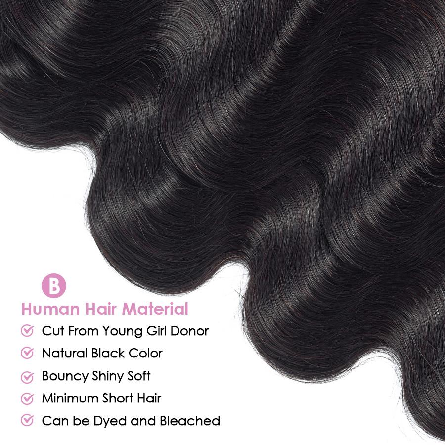 Pizazz Hair Body Wave Human Hair Bundles Salon Quality Brazilian Virgin Bundles 100% Human Hair