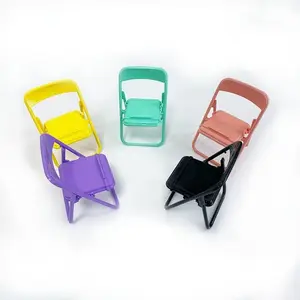 Cute Chair Shaped Phone Stand, Foldable Adjustable Mini Stool Holder, Colorful Portable Lazy Desktop Phone Support