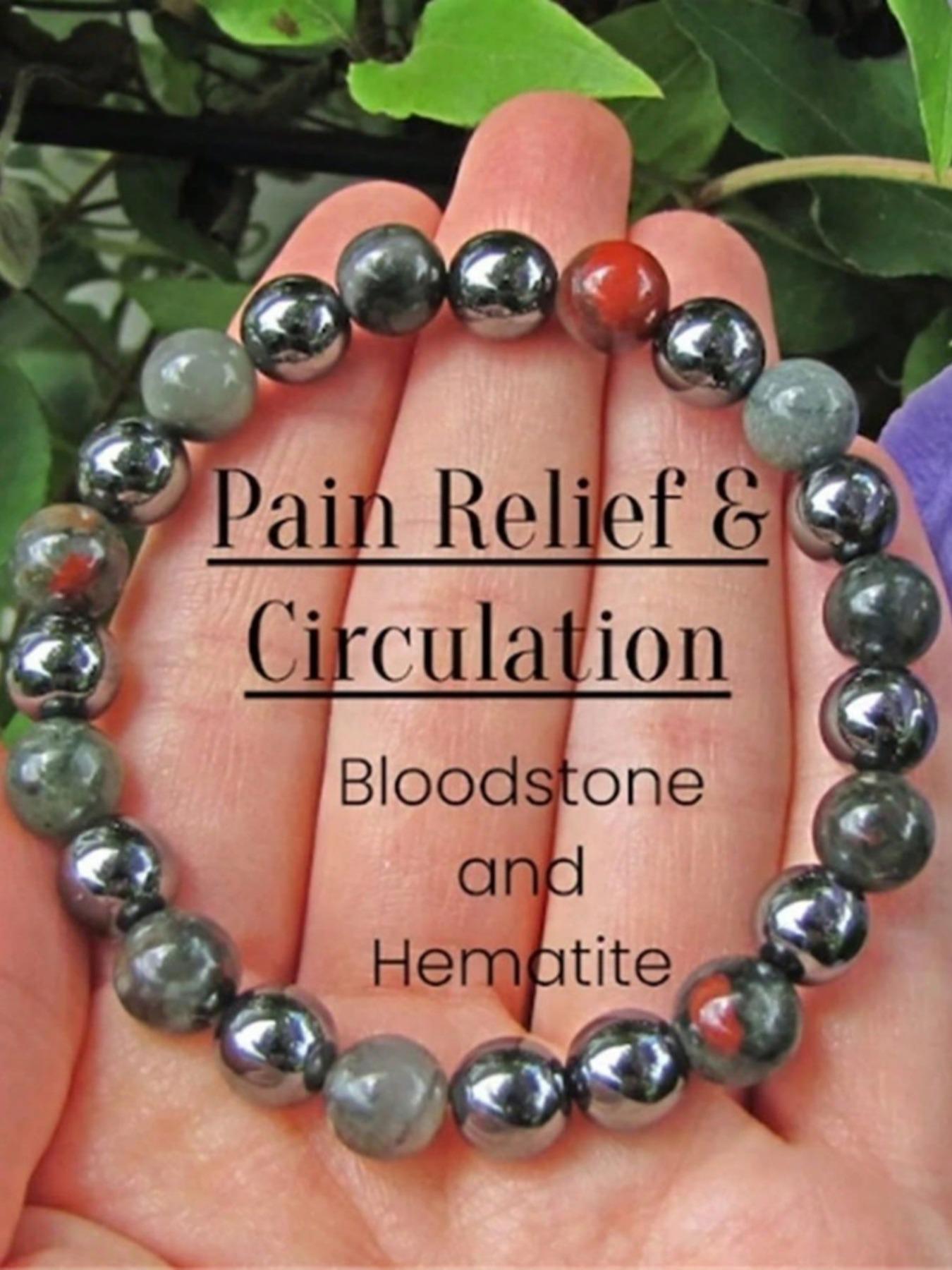 Anxiety Relief Bracelet Stress Reduction Fatigue Natural African Bloodstone Turquoise Beaded Bracelet for Men and Women Daily Wear High Quality Bracelet