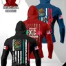 Men's Long Sleeve Hooded Sportswear 3-Pack, Fashion American Ink Style Print, All-Season Fitness Wear, Casual Daily Use, Comfortable and Stylish Design
