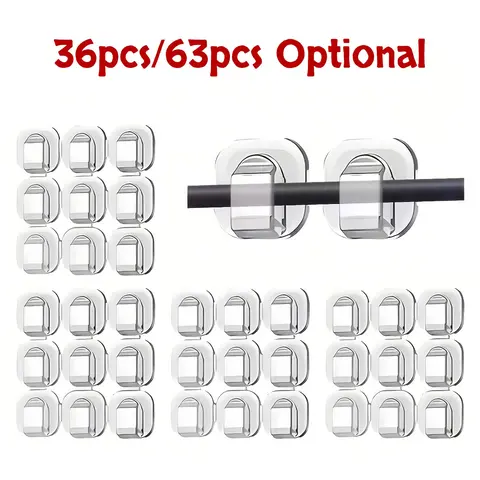 63pcs / 36pcs Outdoor Light Clips, for hanging lights, outdoor string lights, and garden balcony items - Durable plastic clips suitable for home, party decorations, Christmas light hooks, decorative lighting, and securing clips, Lighting Accessories