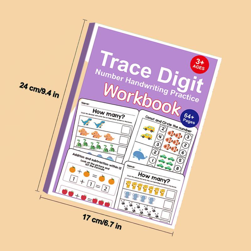 Interactive Learning Math Workbook, Learning Materials, Number Practice, Addition Subtraction, Colorful Math Activities, Basic Arithmetic - Perfect Christmas Gift