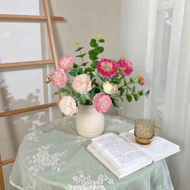 Molilito Peony Bouquet — 20 Stems (≈60 Heads), 50 cm, Bendable Stems for Wedding & Home Décor (Vase Not Included)