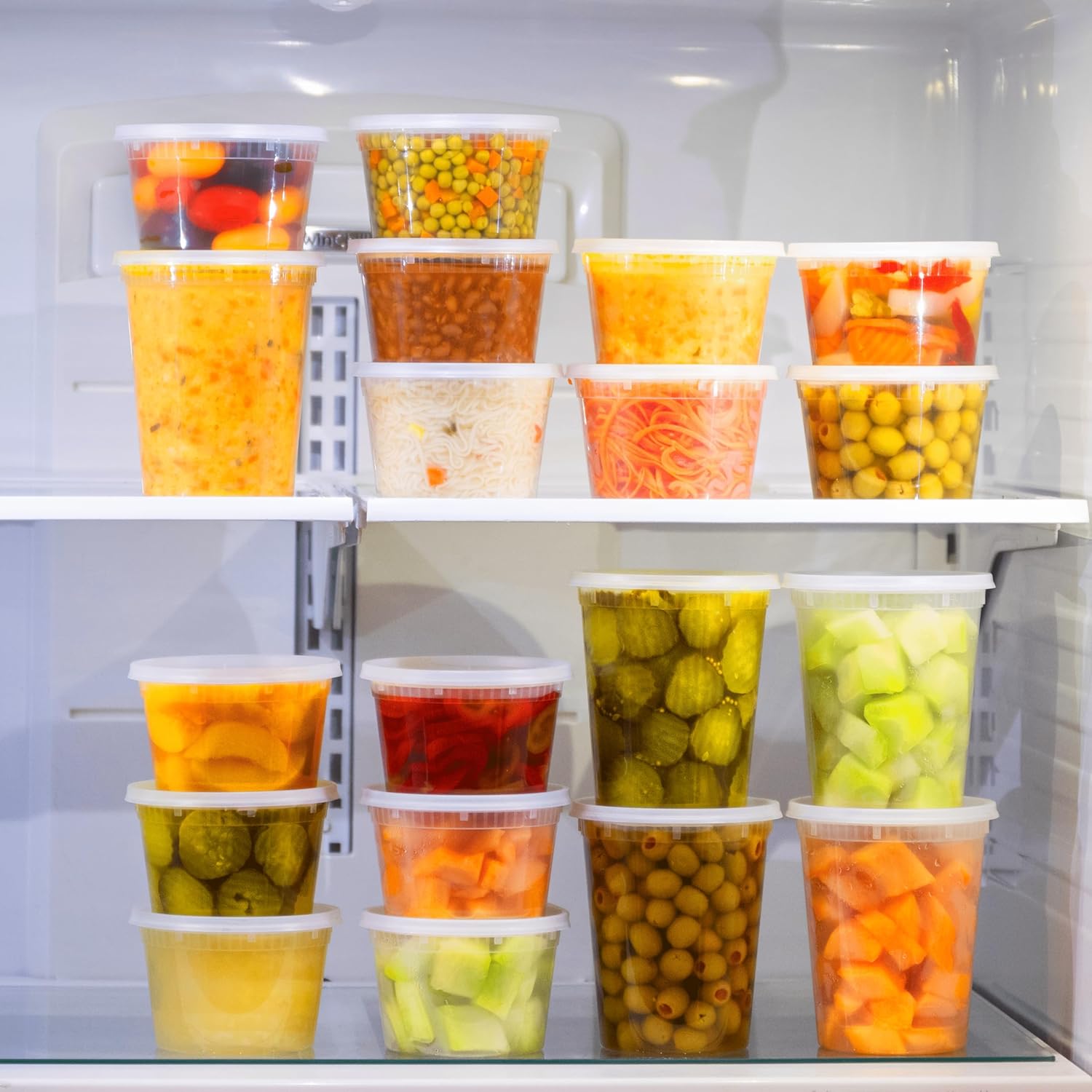 48 Pack Plastic Deli Containers with (16, 32 oz 24 Each) - Storage Containers with - Clear Disposable Meal Prep Containers, , Stackable, Leakproof, Microwave and Freezer Safe 48 Pack Plastic Deli Containers with (16, 32 oz 24 Each) - Storage Containers with - Clear Disposable Meal Prep Containers, , Stackable, Leakproof, Microwave and Freezer Safe