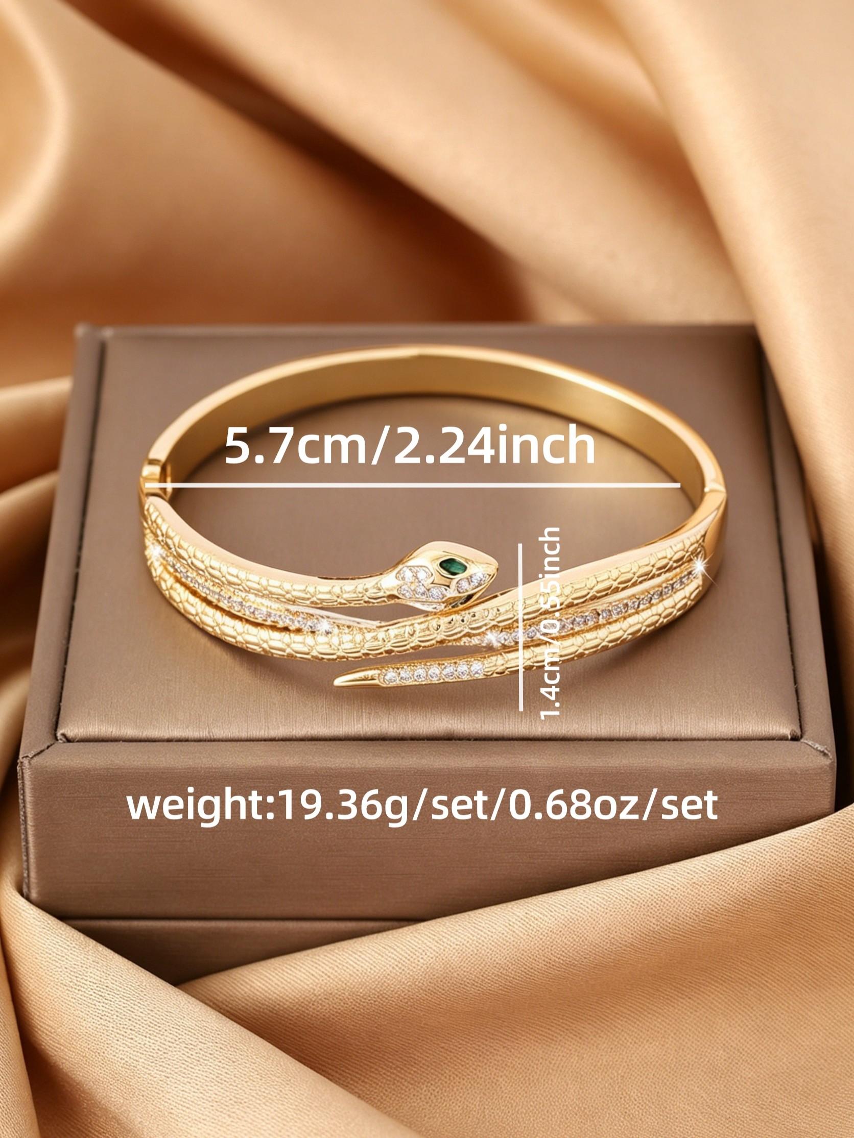 Multi-Layer Snake Open Zircon Bracelet, Elegant Fashion Accessory, Unique and Stylish, Versatile and Luxurious, Perfect for Any Occasion
