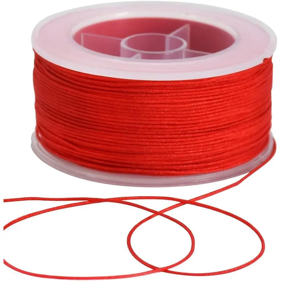 0.8mm x 70 Yards Red Nylon Cord Satin String for Bracelet  Making Rattail Macrame Trim Cord Necklace Bulk Beading Thread Kumihimo Chinese Knot Craft