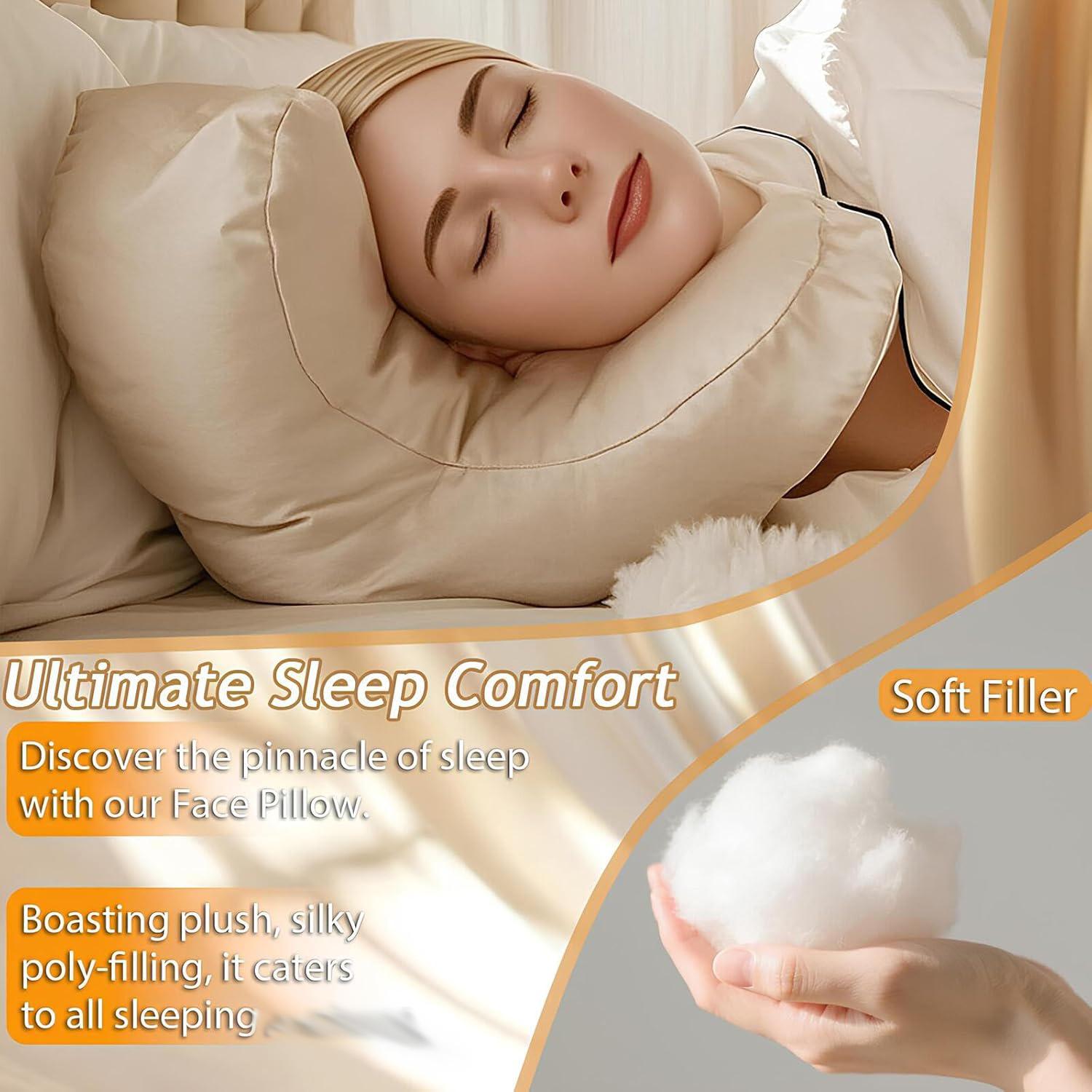 Perfect Face Pillow Anti-wrinkle Pillow for Youthful Skin, Beauty Pillow, Reduces Fine Lines While Sleeping Flawless White Satin Pillowcase! Beauty Sleep, Anti-wrinkle and Anti-aging, Back Sleeper