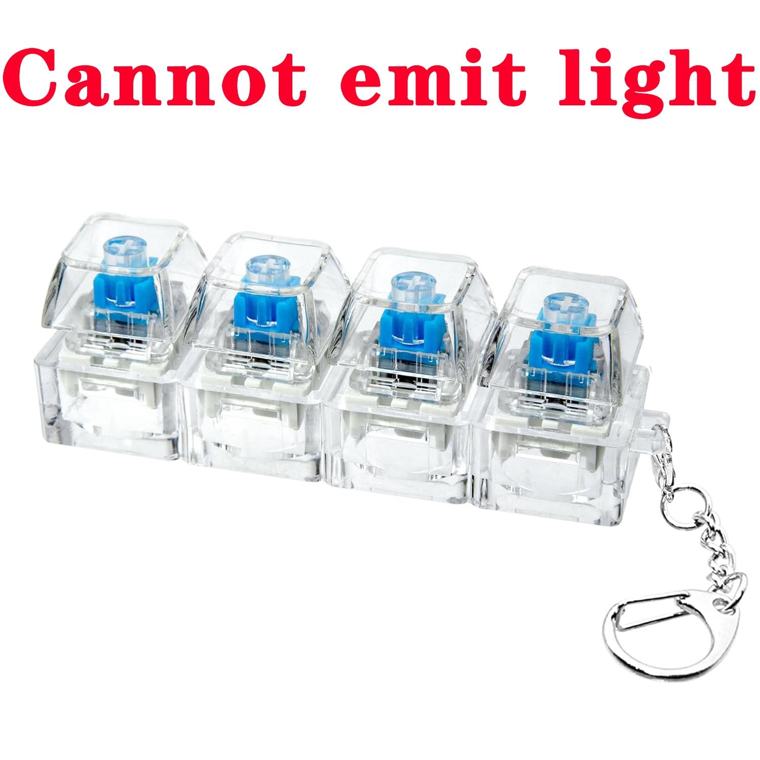Keyboard Fidget Toy Keychain, 4-in-1 Stress-Relief Button Keychain, Glow-in-the-Dark & Non-Glow Options, Transparent Style Keyboard Fidget Toy Keychain, 4-in-1 Stress-Relief Button Keychain, Glow-in-the-Dark & Non-Glow Options, Transparent Style
