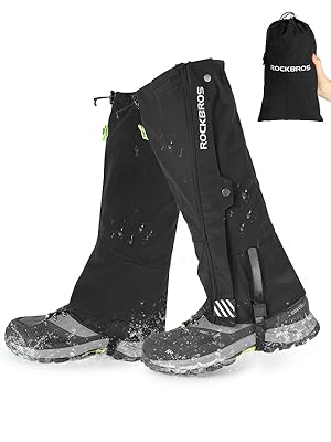 ROCKBROS Snow Boot Leg Gaiters, Waterproof Hiking Gaiters for Winter Sports and Snow Shoes