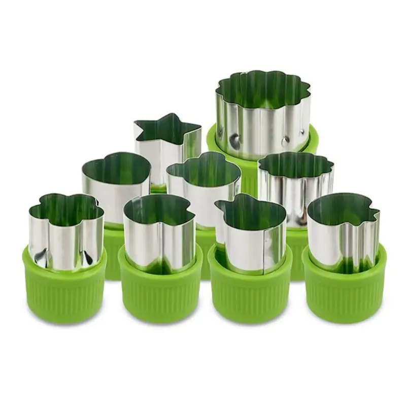 TikTok Bento Lunch Must Haves | 9PCS Kids Sandwich and Cookie Cutter Utensils Set, Stainless Steel Fruit Veggie Cutters for Picky Eaters, Fun School Lunch Box DIY Bakeware, Baking Supplies