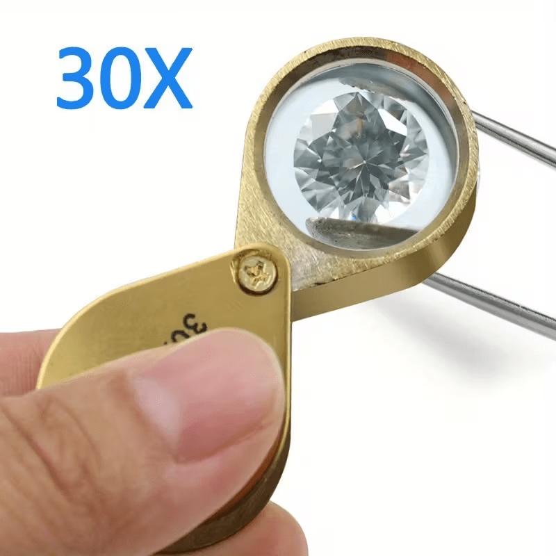 Cufflink Jewelry Magnifier 30x21mm High-Definition Lens Preferred Appraisal Tool for Jewelers Precisely Observe Details of Jade and Jadeite Essential for Antique Collection and Appreciation Portable and Compact Professional Practical Appraisal Tool