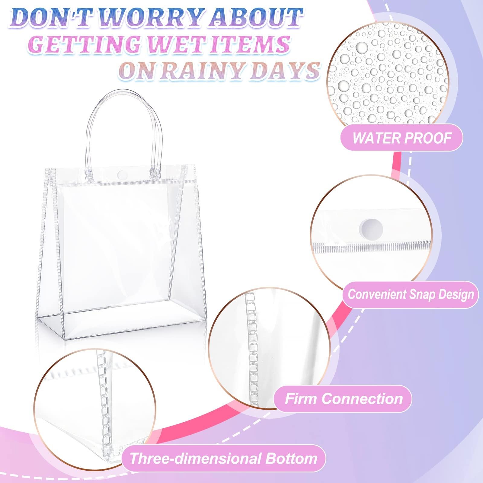20 Transparent PVC Handbags, Waterproof, Reusable, Festival Birthday Gift Bags, Party Bags, Wedding Birthday Party Gift Bags, Small Business Supplies