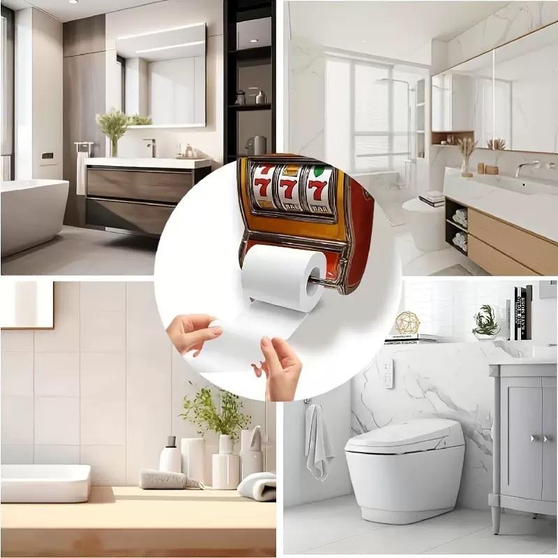 New Slot Machine Toilet Paper Holder, Retro Casino Style Bathroom Decor, Creative Roll Dispenser, Fun Home Accessory, Metal Edge, Vintage Slot Machine