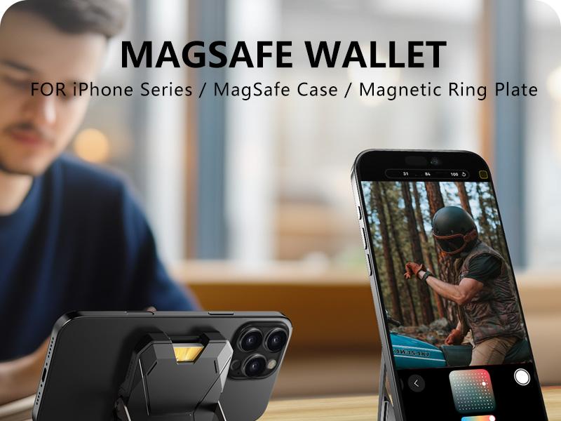 i-Blason Metal Lock MagSafe Wallet – Holds 6 Cards | RFID Blocking | Kickstand | Strong Magnet (3000g) | for iPhone 12-16 & Non-MagSafe Phones