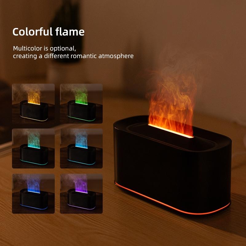 LED Flame Diffuser, USB-Powered Aroma Diffuser with Night Light, Seasonal Use - Ultra Quiet Essential Oil Air Humidifier (Oil-Free), Perfect for Various Home Bedrooms and Offices, Aroma Diffuser