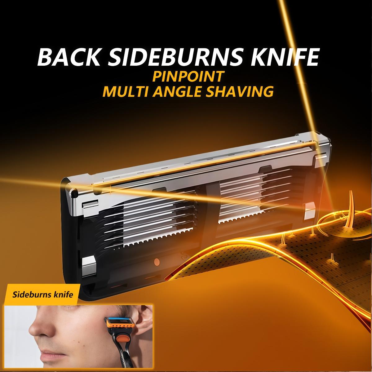 Men's Shaving Razor Set with 1 Handle and Extra Refills, Precision Trimmer, Stainless Steel Blades, Universal Fit, Sealed Packaging