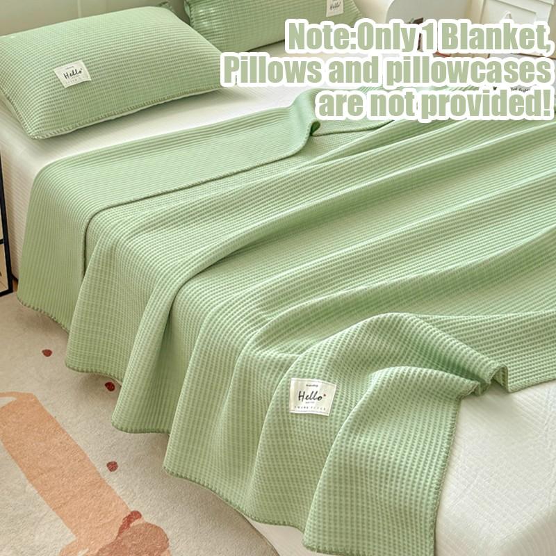 Breathable Waffle Weave Blanket, Lightweight Soft Cool Bed Blanket, Multi-Color Options, Suitable for Bedroom Sofa Travel