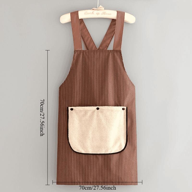 1 Piece Cotton Apron for Cooking, Home Kitchen Anti-Dirty Cross-Belt Waistcoat, Oil-Resistant Long Sleeve Breathable