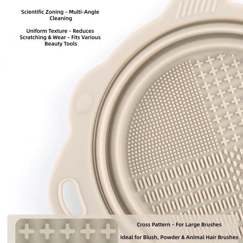 Silicone Foldable Brush Cleaner Bowl Makeup Sponge Brush Washer Puff Cleaning Tool Foldable Portable Silicone Texture Deep Clean Refreshes Makeup Tools