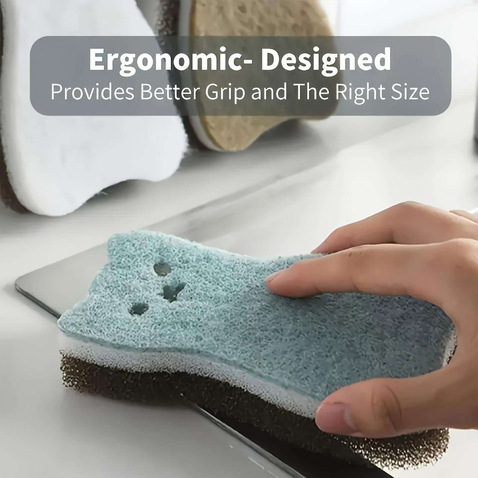 Cute Cat-Shaped Kitchen Sponge Set, Multi-Functional Durable Cleaning Brush, Light Mint Colors, Essential Kitchen Tool