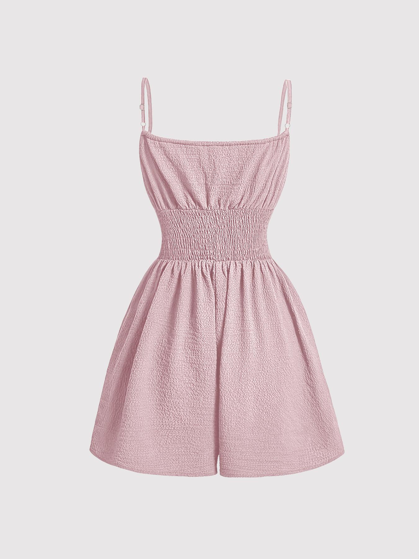 Women's Casual Sleeveless Romper with Front Tie and Elastic Waist, Stylish All-In-One Jumpsuit for Summer, Trendy Fashion for Ladies