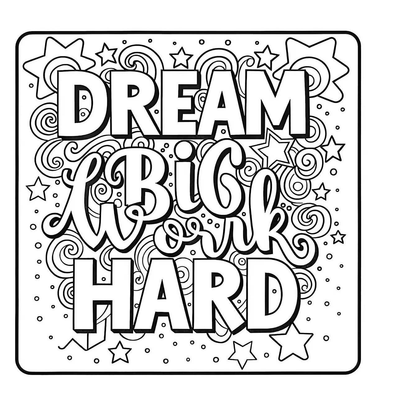 24-Page Inspirational Self-Care Paper Coloring Book, Positive, Relaxing Stress Relief, Perfect Gift for Christmas, Halloween, Birthday, Day, Mother's Day, Father's Day, Teacher's Day